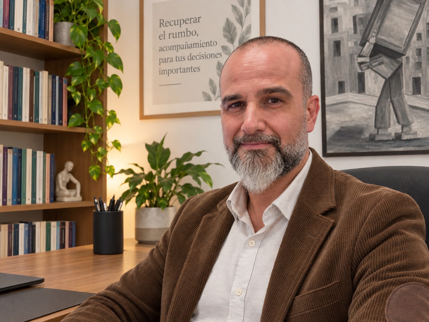 Javier García en su consulta